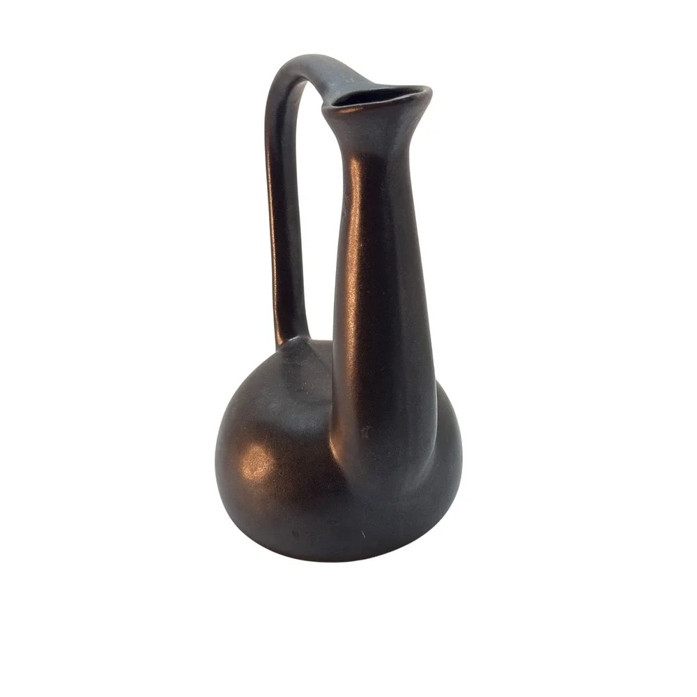 Gio Ponti Bucchero Nero Licensed Re-Edition Vase Italian Modern Black Ceramic